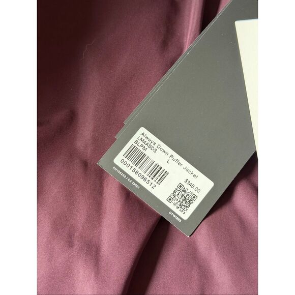 NEW Lululemon Always Down Hooded Puffer Jacket Black Plum Purple Large - Picture 10 of 15